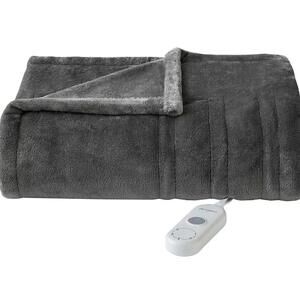 CuddlDuds Electric Heated Throw-Grey, 50 x 60-NIB